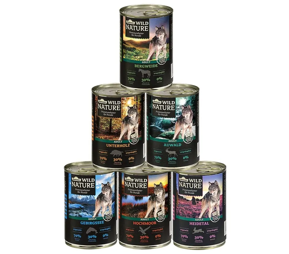 Dehner Wild Nature Hundefutter Probier-Set 6x400 g getreidefrei