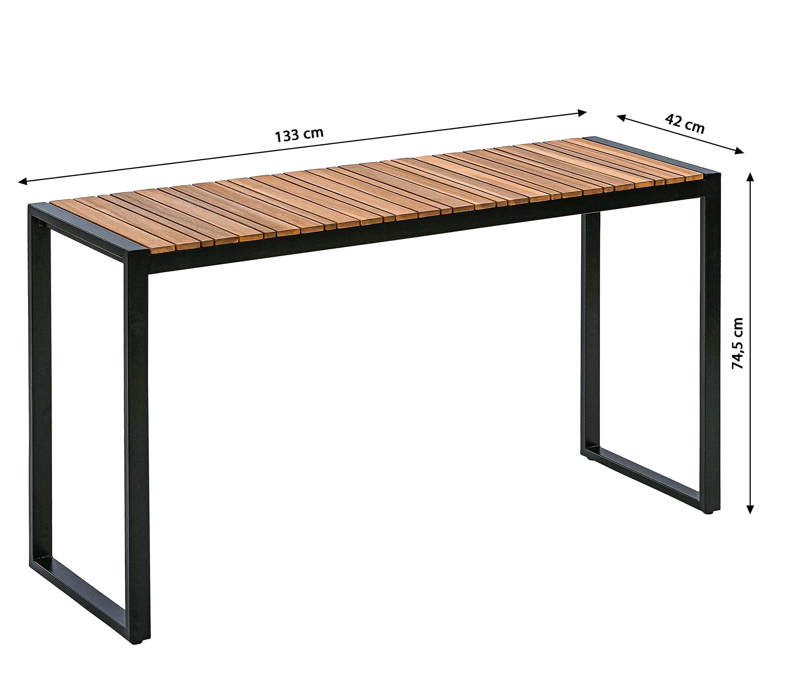 Dehner Balkontisch Chicago Wood 133cm Akazie braun schwarz
