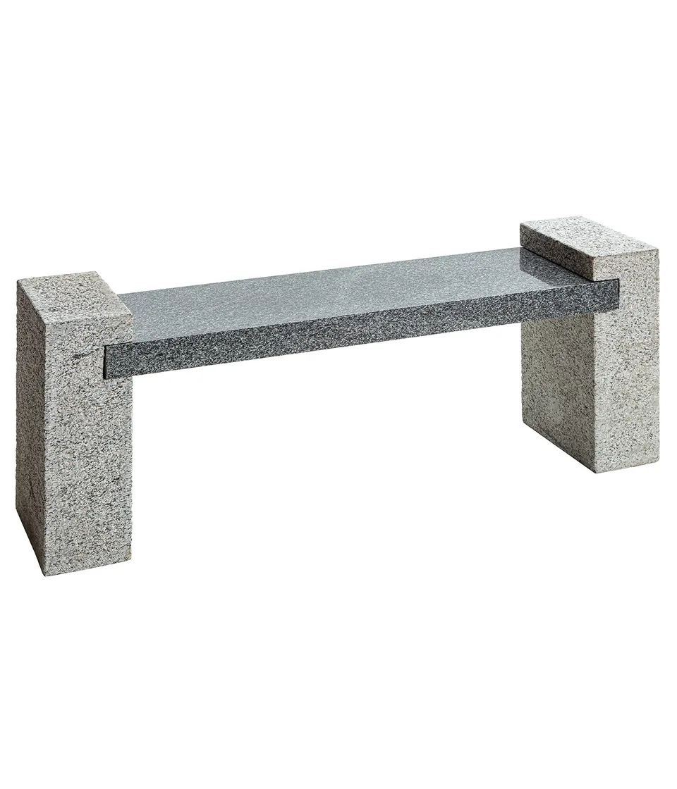 Dehner Granit Gartenbank 2-Sitzer 120 cm hellgrau
