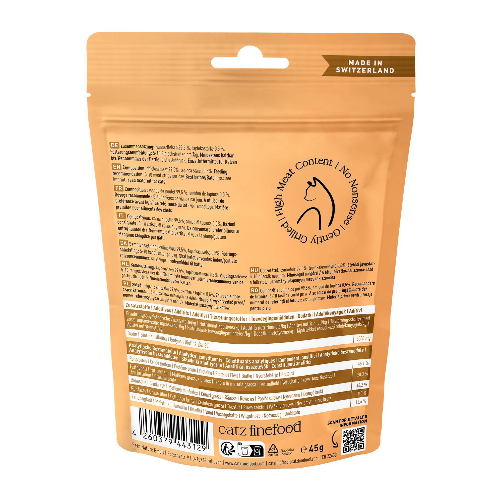 catz finefood Meatz N°3 Snack 45g Huhn Biotin