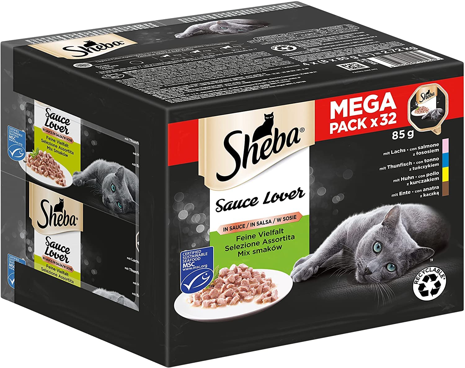 Sheba Sauce Spéciale Herzhafte Komposition Nassfutter 72x85g