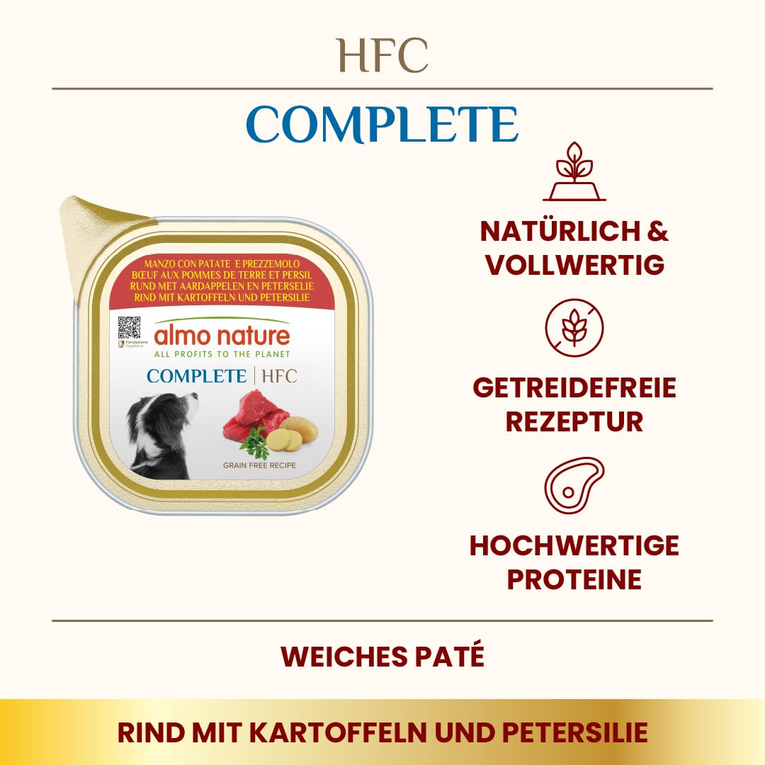 Almo Nature HFC Complete Hundenassfutter Rind 11x150g getreidefrei