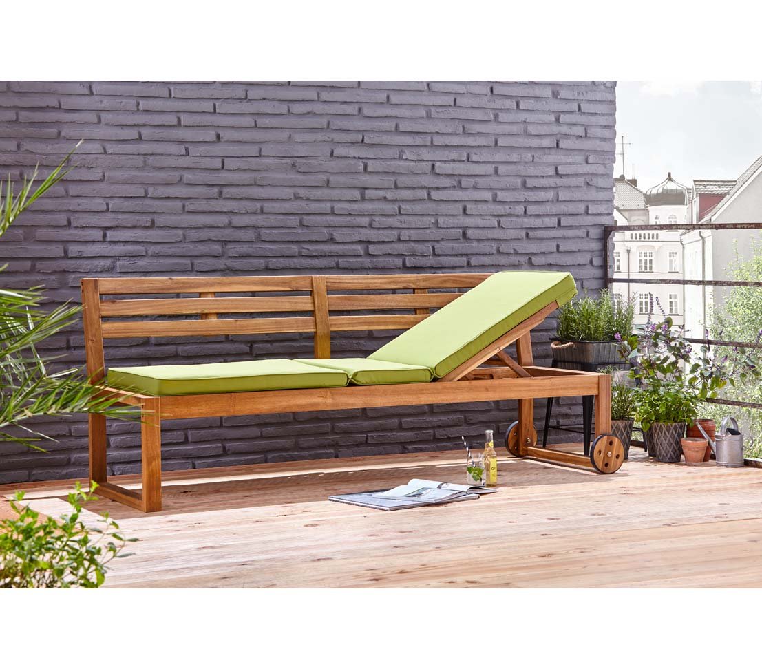 Dehner Rio Funktionsbank Liege Akazie 202 cm natur