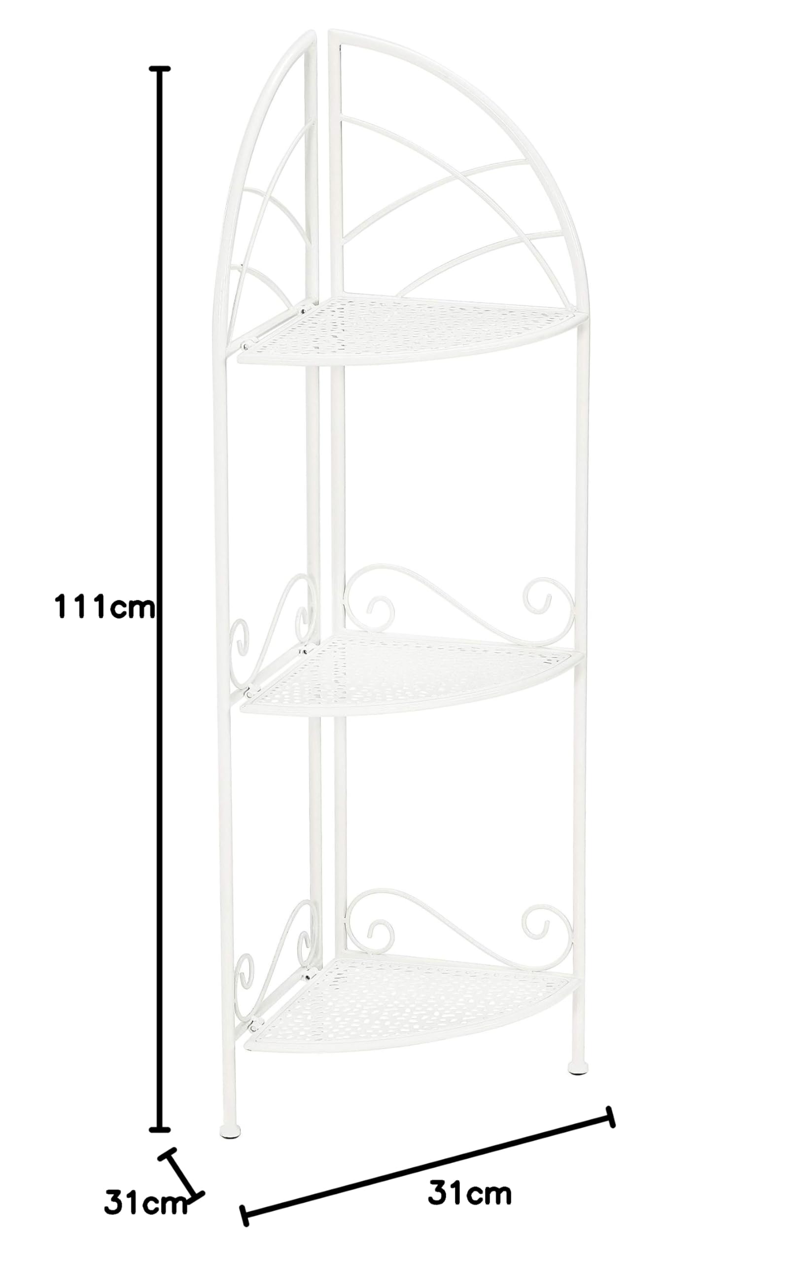 Dehner Luca Eckregal Metall weiß 111x31x31 cm