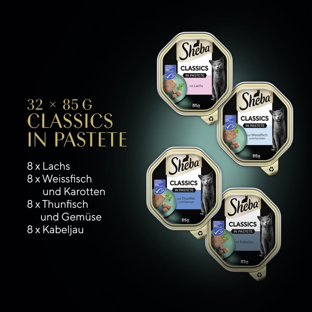 Sheba Classics Fisch Variation Pastete Nassfutter 32x85g MSC