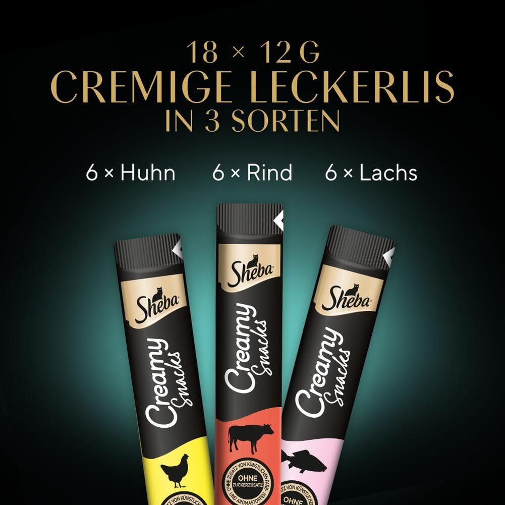 Sheba Creamy Snacks Snack cremiger Lachs 18x12g