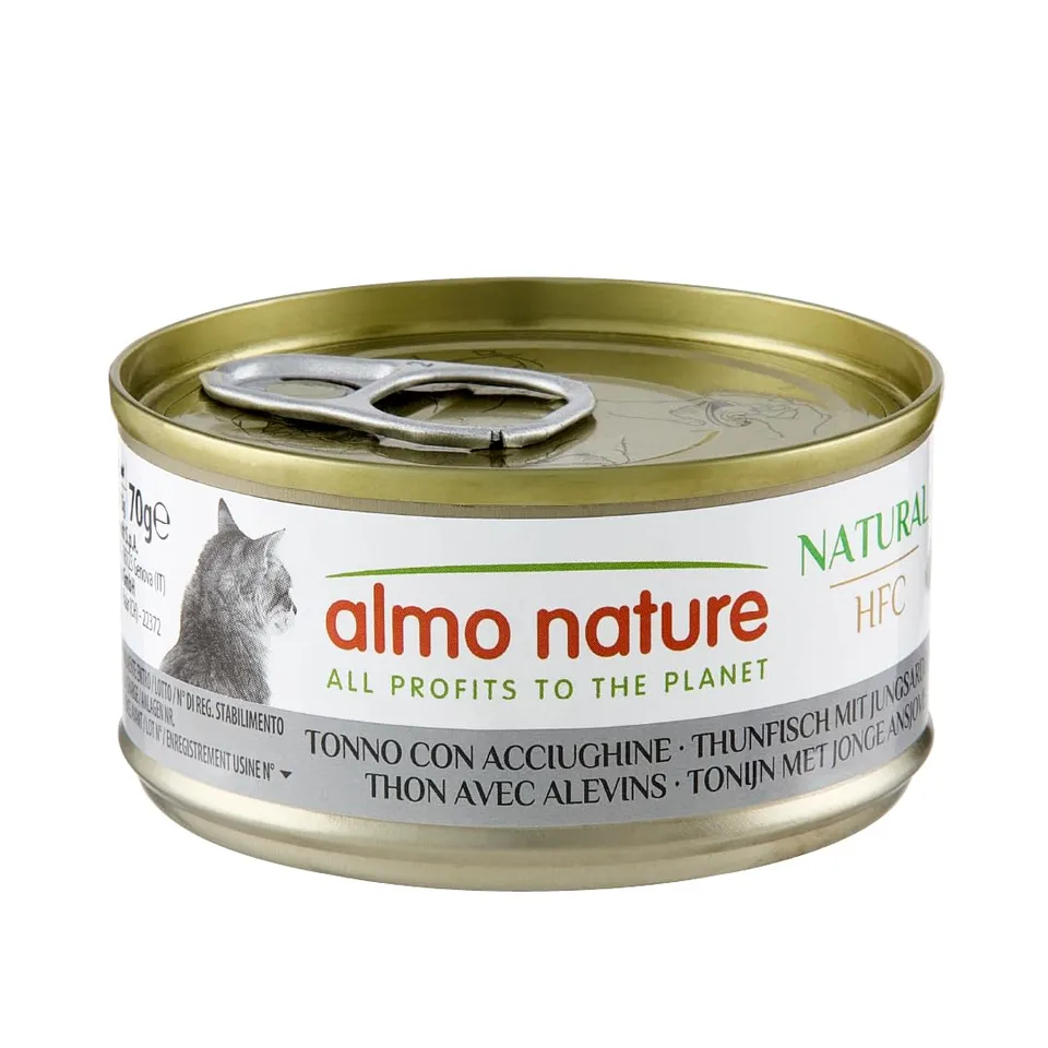 Almo Nature HFC Natural Thunfisch mit Jungsardellen Nassfutter 24x70g in Brühe