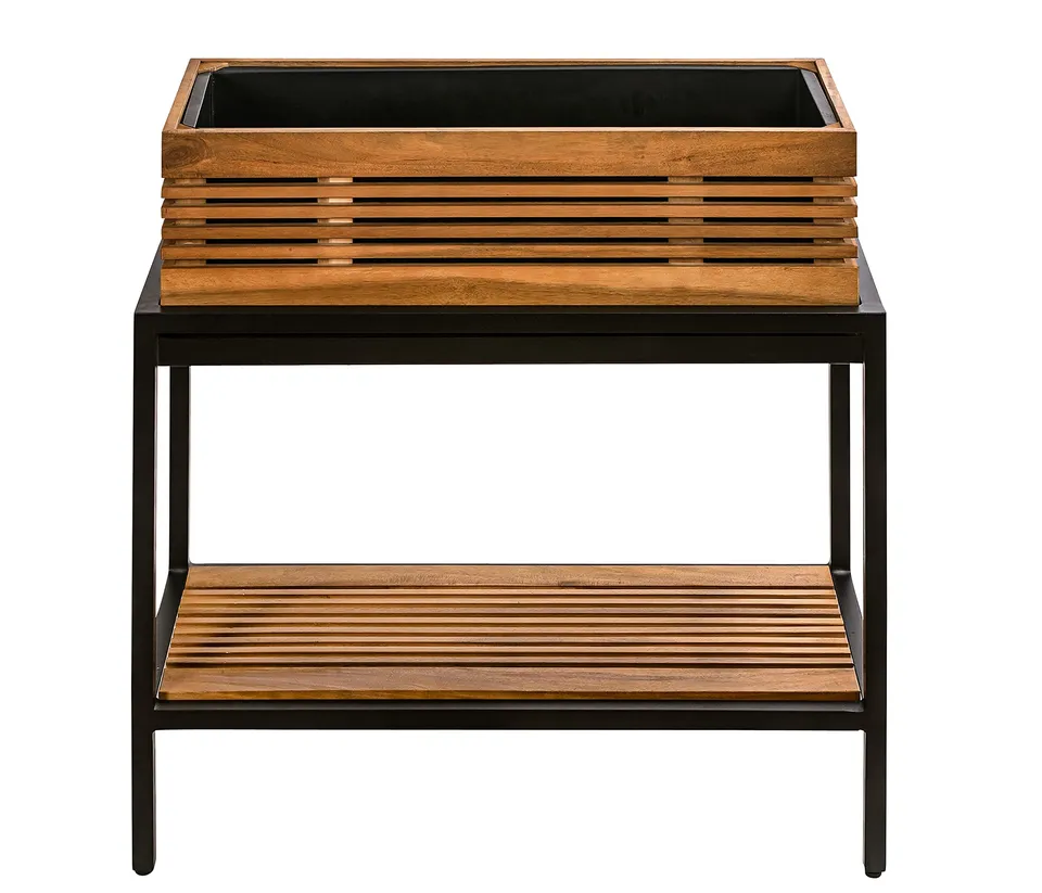 Dehner Premium New York Balkonhochbeet schwarz 115cm