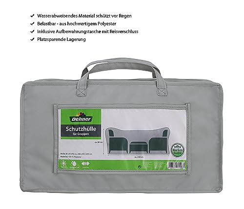 Dehner Abdeckung Sitzgruppe 270x85x210cm Polyester grau wasserabweisend