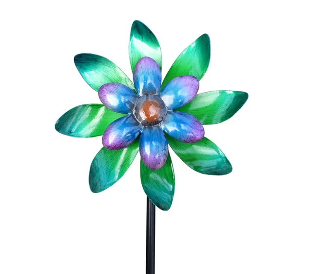 Dehner Windrad 140 cm Windspiel blau türkis Metall