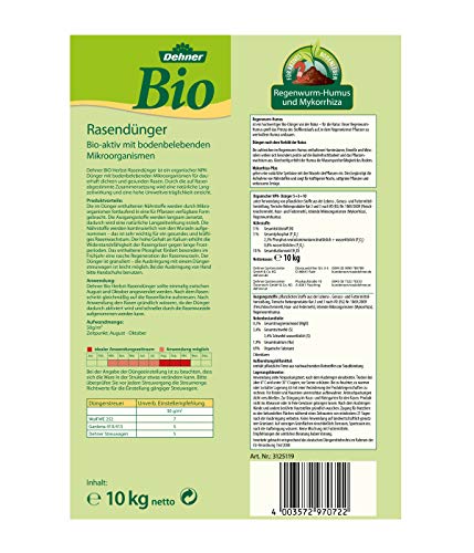 Dehner Bio Herbstrasendünger Rasendünger 10 kg