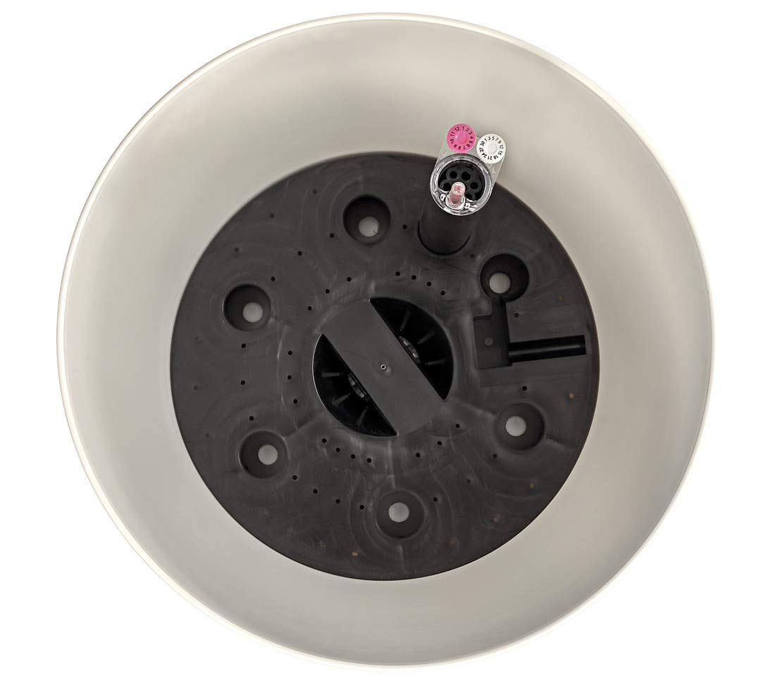 Dehner Pflanztopf Mila 39cm weiß Selbstbewässerung Rollen
