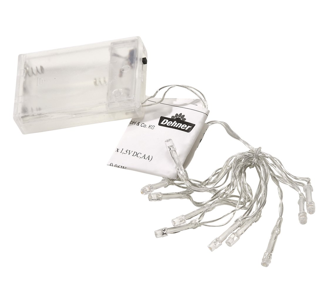 Dehner LED Lichterkette 20 LED Warmweiß Batterie Timer