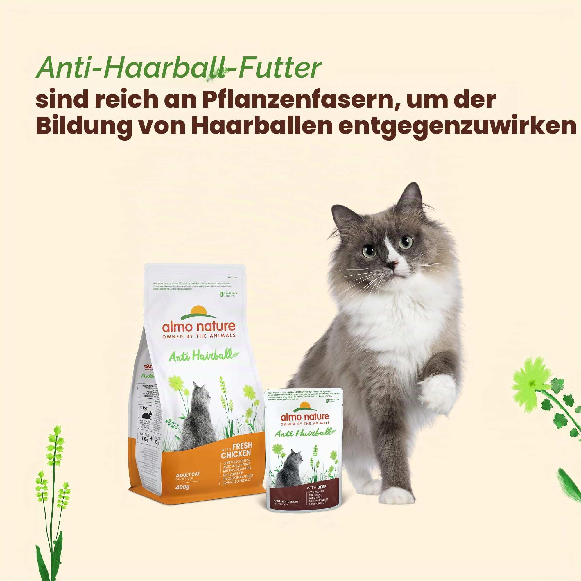 Almo Nature Functional Anti Hairball Nassfutter Huhn 30x70g Haarballen