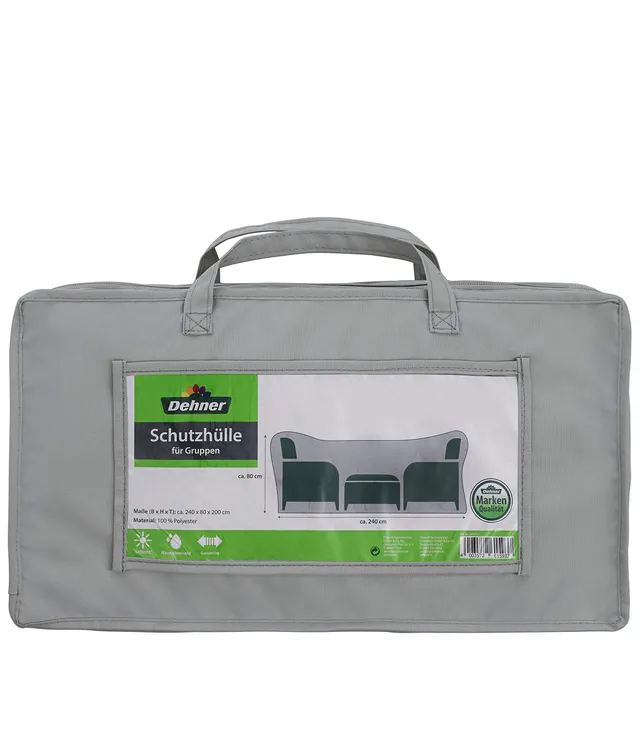 Dehner Premium Lovely Abdeckung Sitzgruppe 240x80x200 grau wasserabweisend