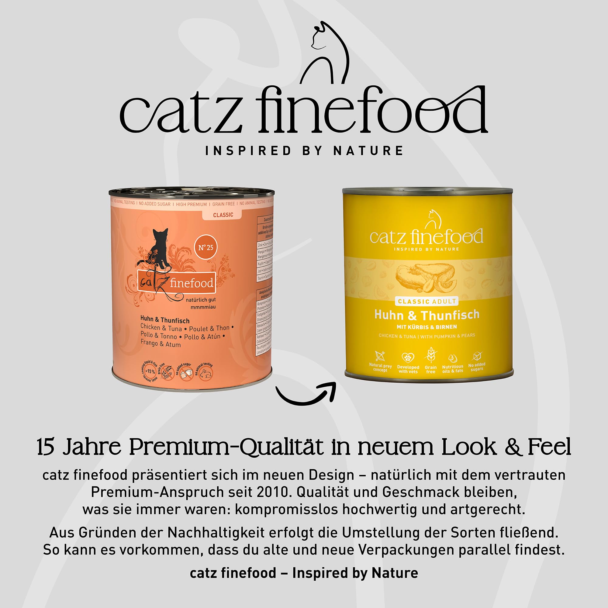 catz finefood N°25 Nassfutter Huhn Thunfisch 6x800 g getreidefrei