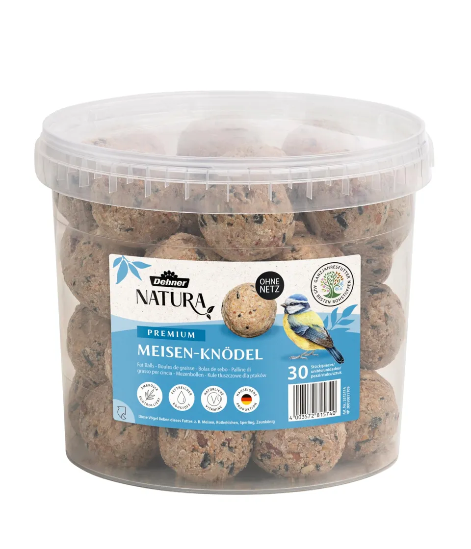 Dehner Natura Premium Meisenknödel Eimer ohne Netz 30x90 g Nuss