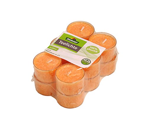 Dehner Premium Lovely Teelichter orange 72 Stück rußfrei