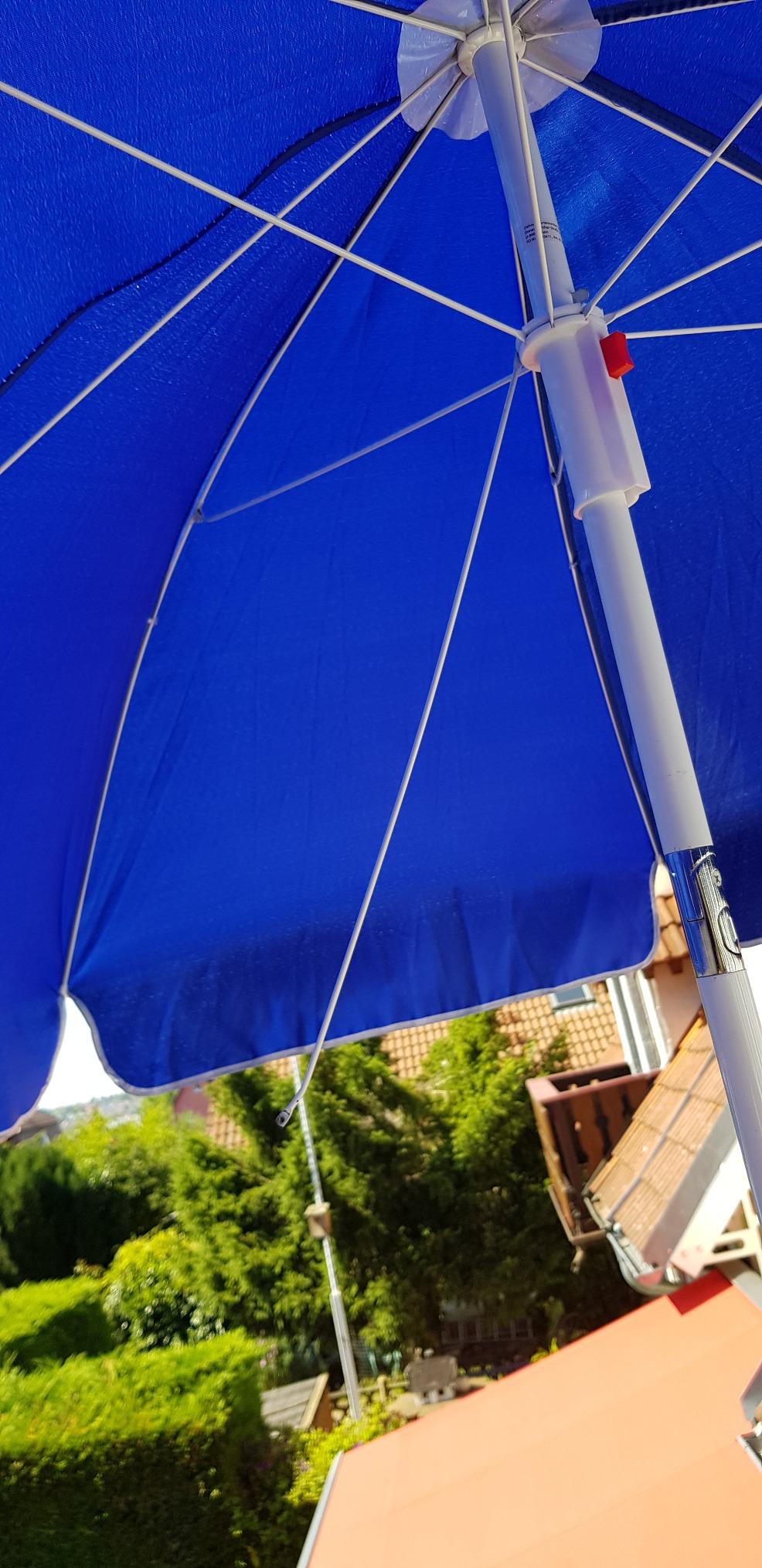 Dehner Gute Wahl Sonnenschirm Saturn Ø 200 cm blau