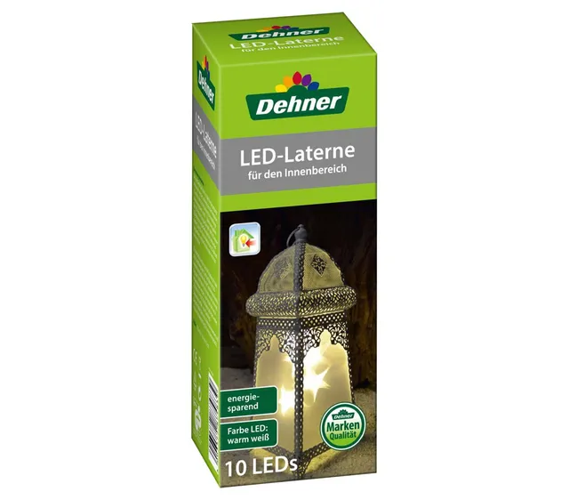 Dehner LED-Laterne Indoor warmweiß 35cm mit Kabel