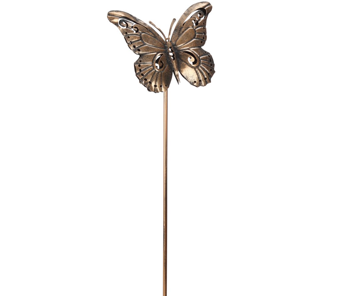 Dehner Premium Lovely Gartenstab Schmetterling Kupfer 5 Stück