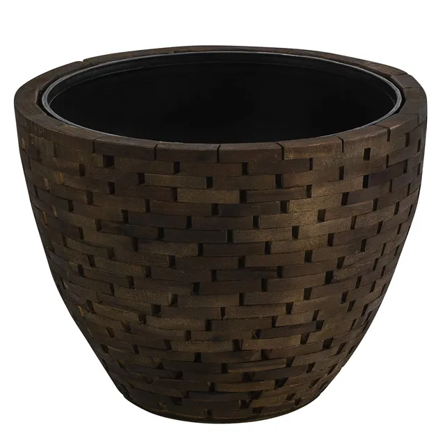 Dehner Premium Milan Blumentopf Ø 32 cm Holz braun