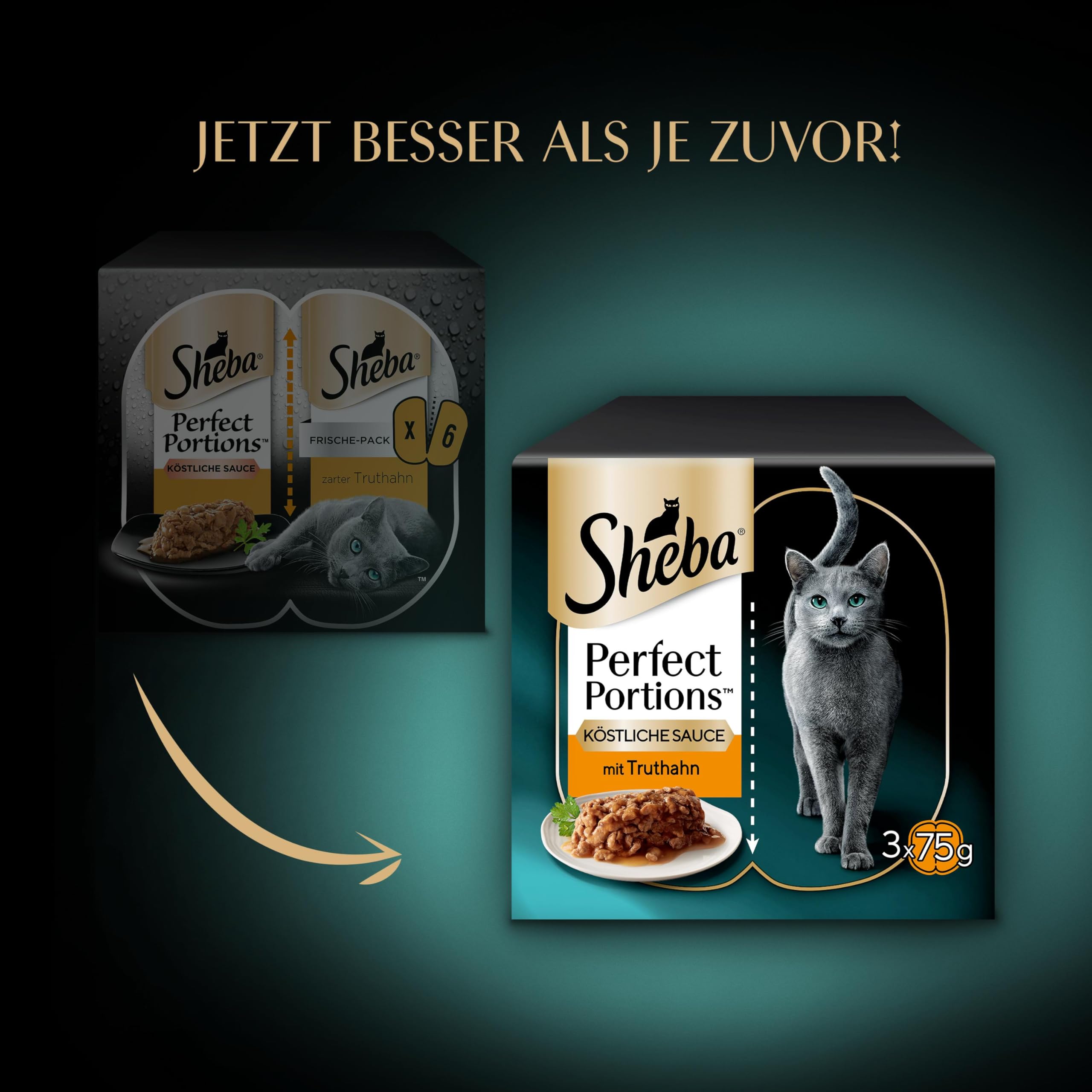 Sheba Perfect Portions Sauce Truthahn Nassfutter 8er Pack frisch