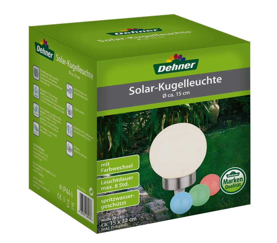 Dehner Premium Lovely Solarkugel 15 cm Farbwechsel weiß