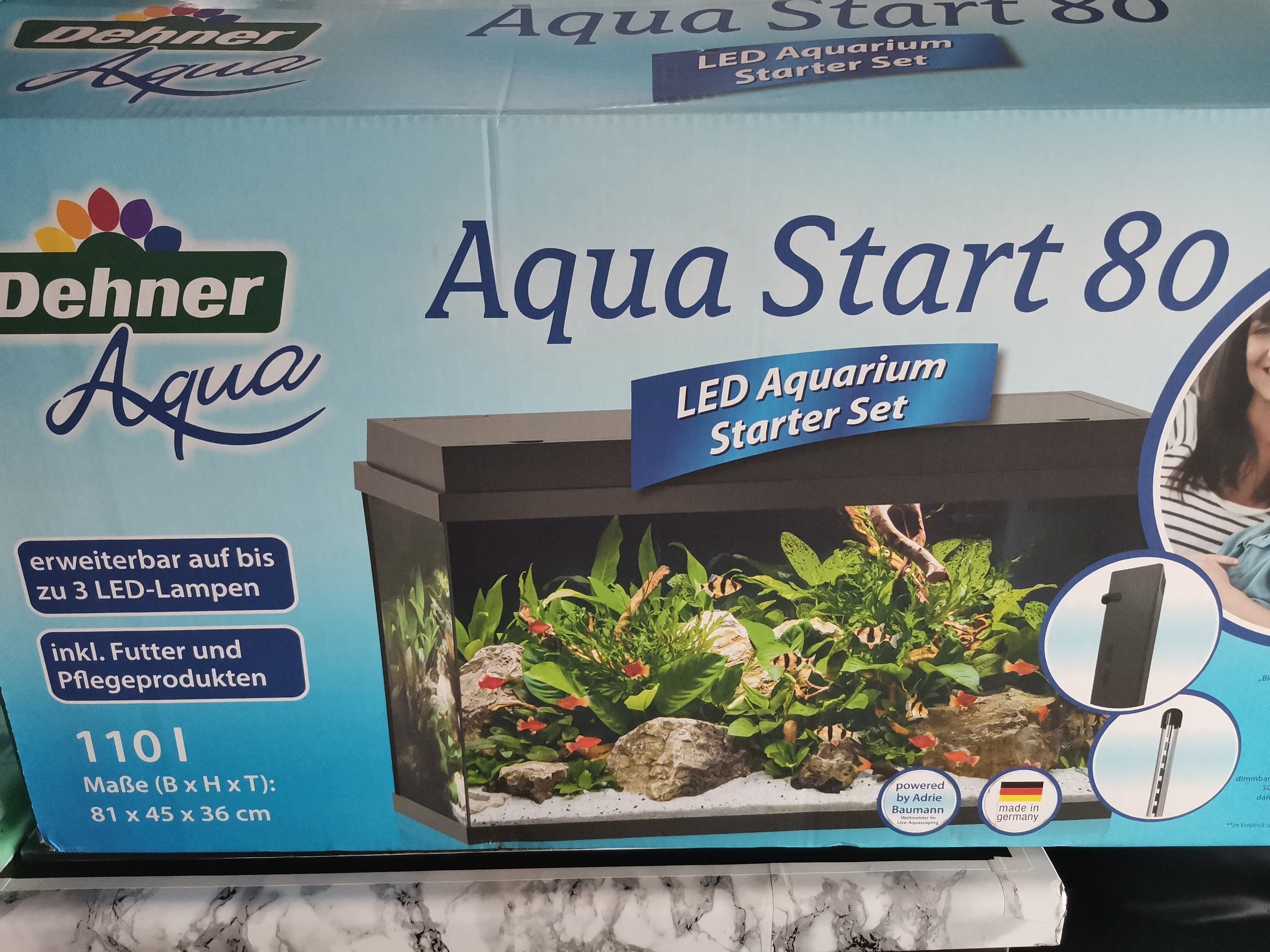 Dehner Aqua Start 80 Aquarium Starterset 110 L LED Komplett