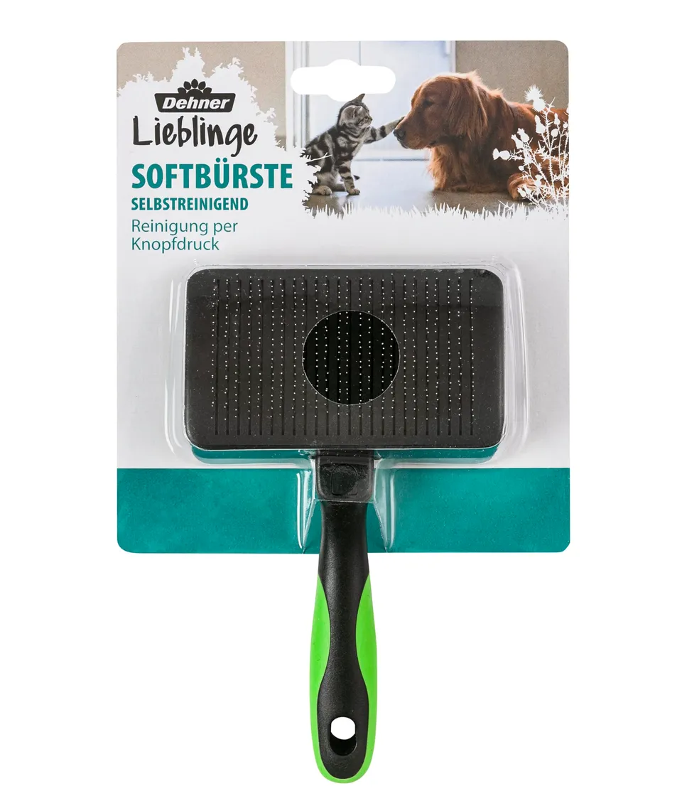 Dehner Softbürste Fellpflege selbstreinigend Hund Katze