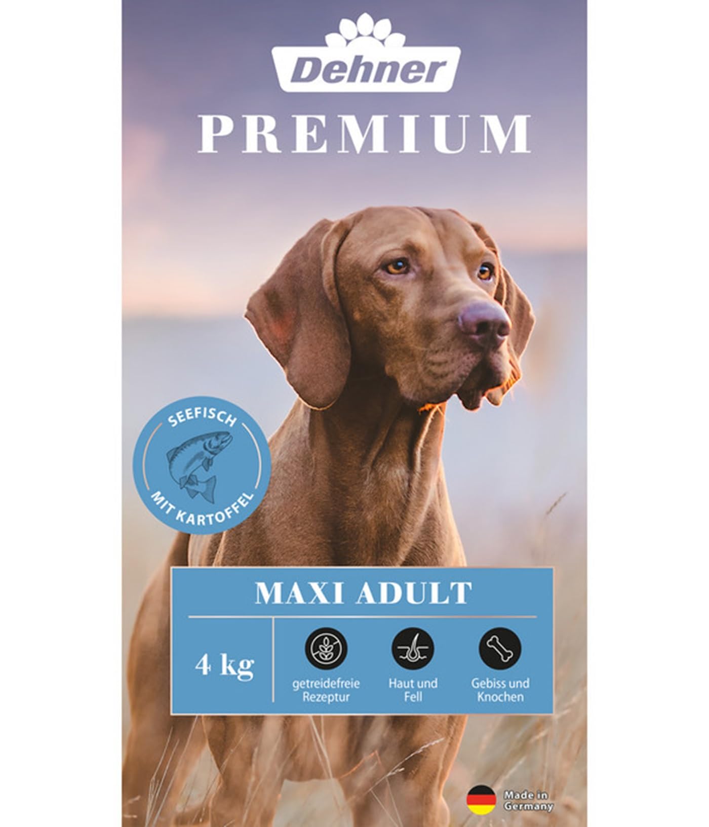 Dehner Premium Maxi Adult Trockenfutter 4kg getreidefrei