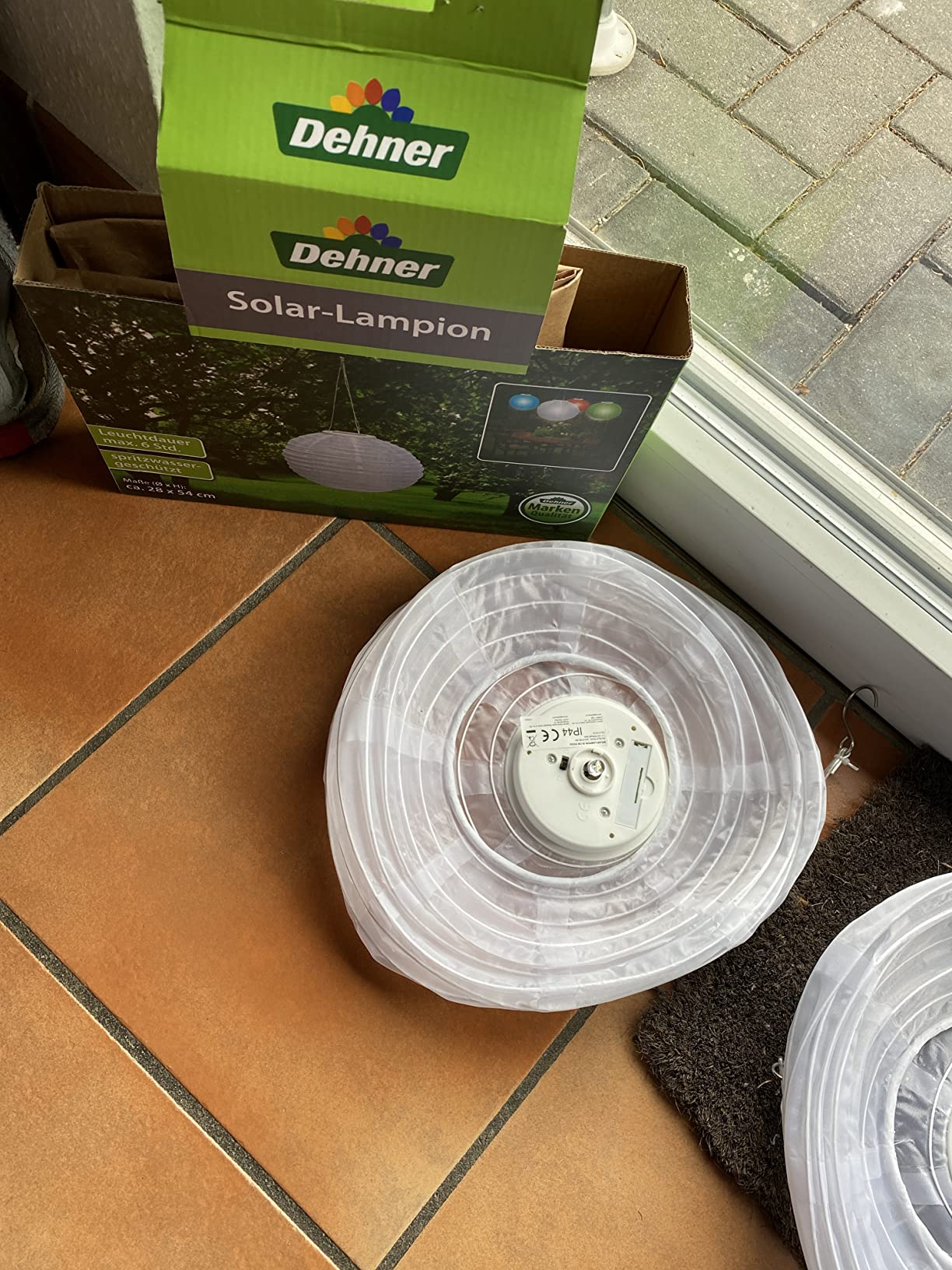 Dehner Premium Lovely Solar-Lampion 28 cm Nylon weiß