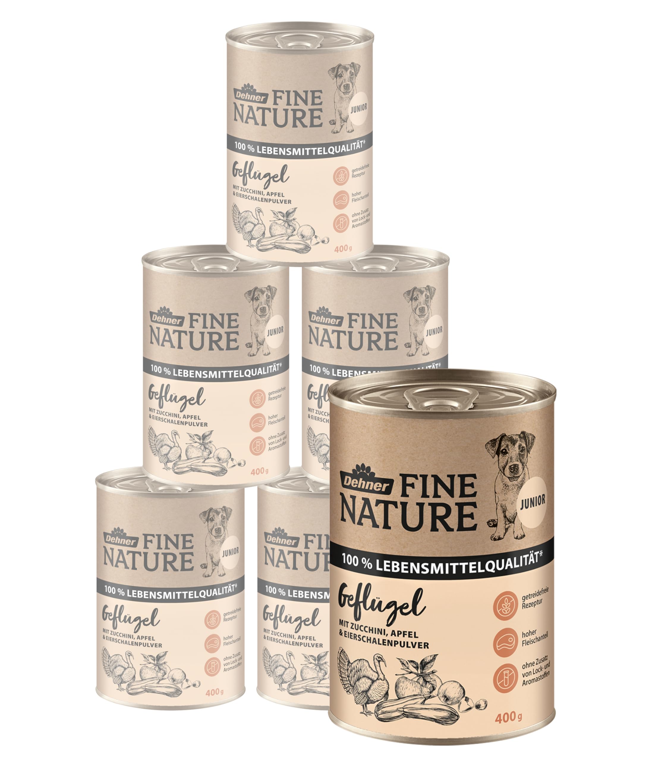 Dehner Fine Nature Nassfutter Geflügel 6x800g Hund