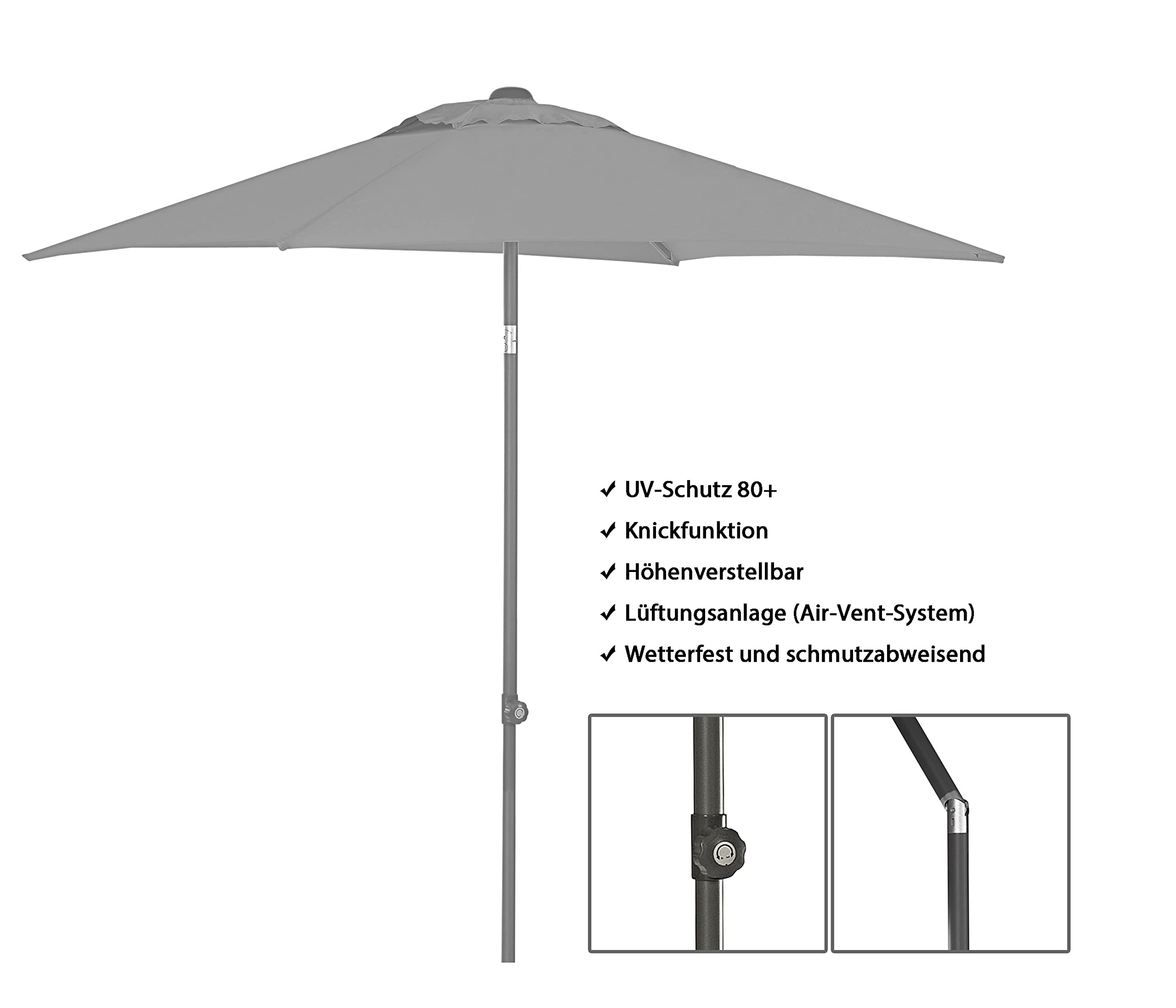 Dehner Premium Lovely Andros Sonnenschirm beige 210x150 cm UV80+