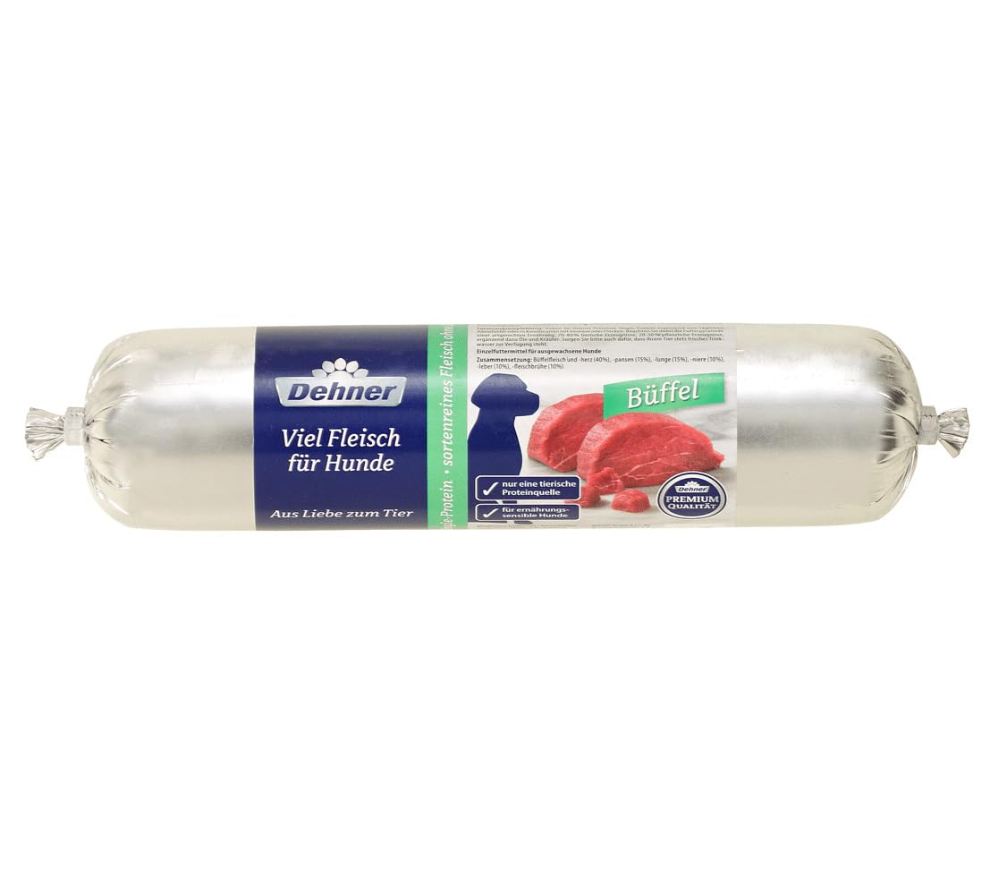 Dehner Premium Fleischwurst Hundefutter Büffel 2,98 kg getreidefrei