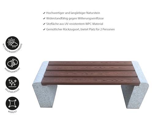 Dehner Fine Nature Gartenbank Granit WPC 120 cm