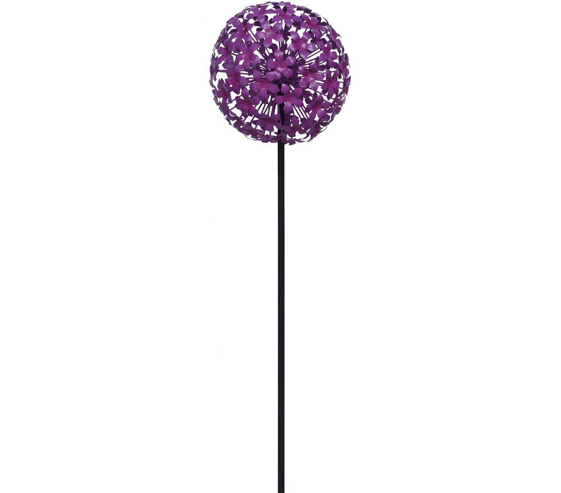 Dehner Allium Gartenstab Metall 6er Set violett 140 cm