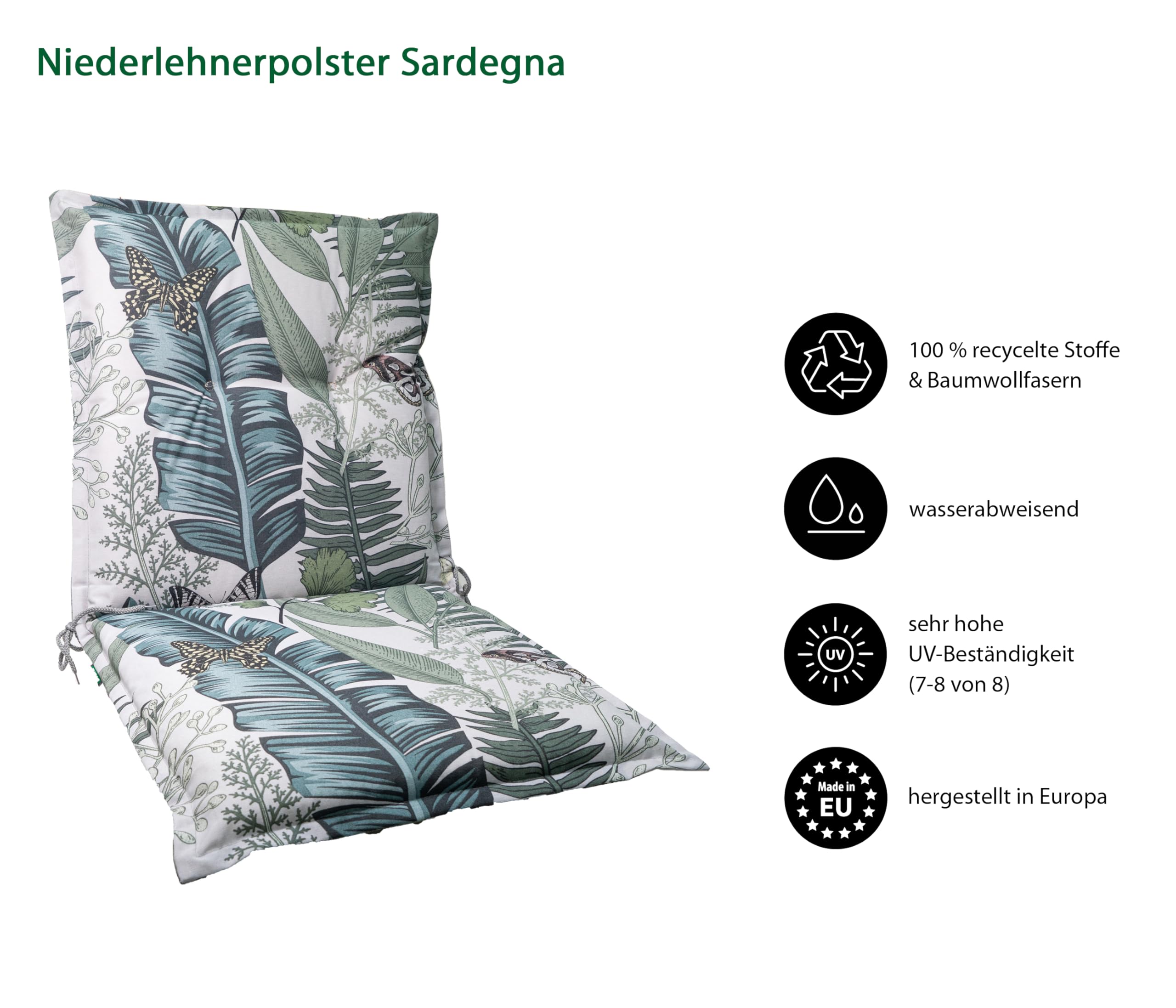 Dehner Sardegna Niederlehnerpolster hellgrau 50 cm