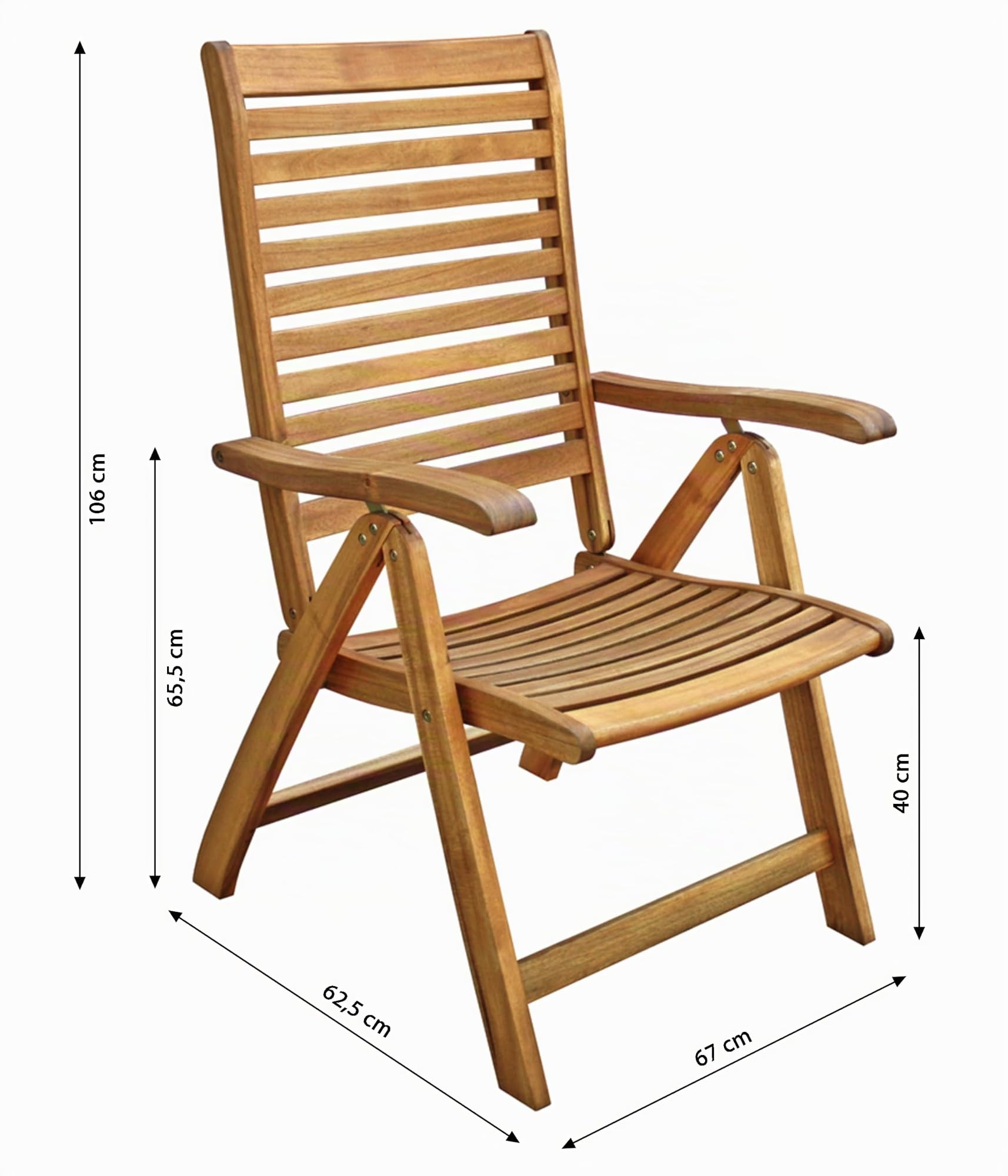 Dehner Macao Klappsessel Akazienholz natur 106x62,5x67cm