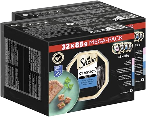 Sheba Classics Pastete Nassfutter Fisch-Variation 64x85g MSC