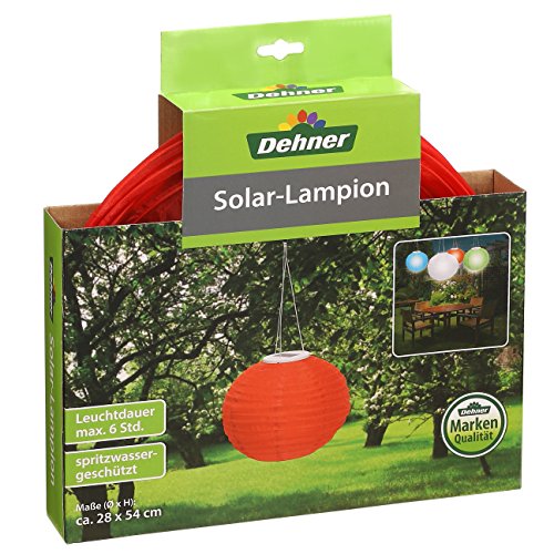 Dehner Solar Lampion Solarleuchte rot 28 cm spritzwassergeschützt