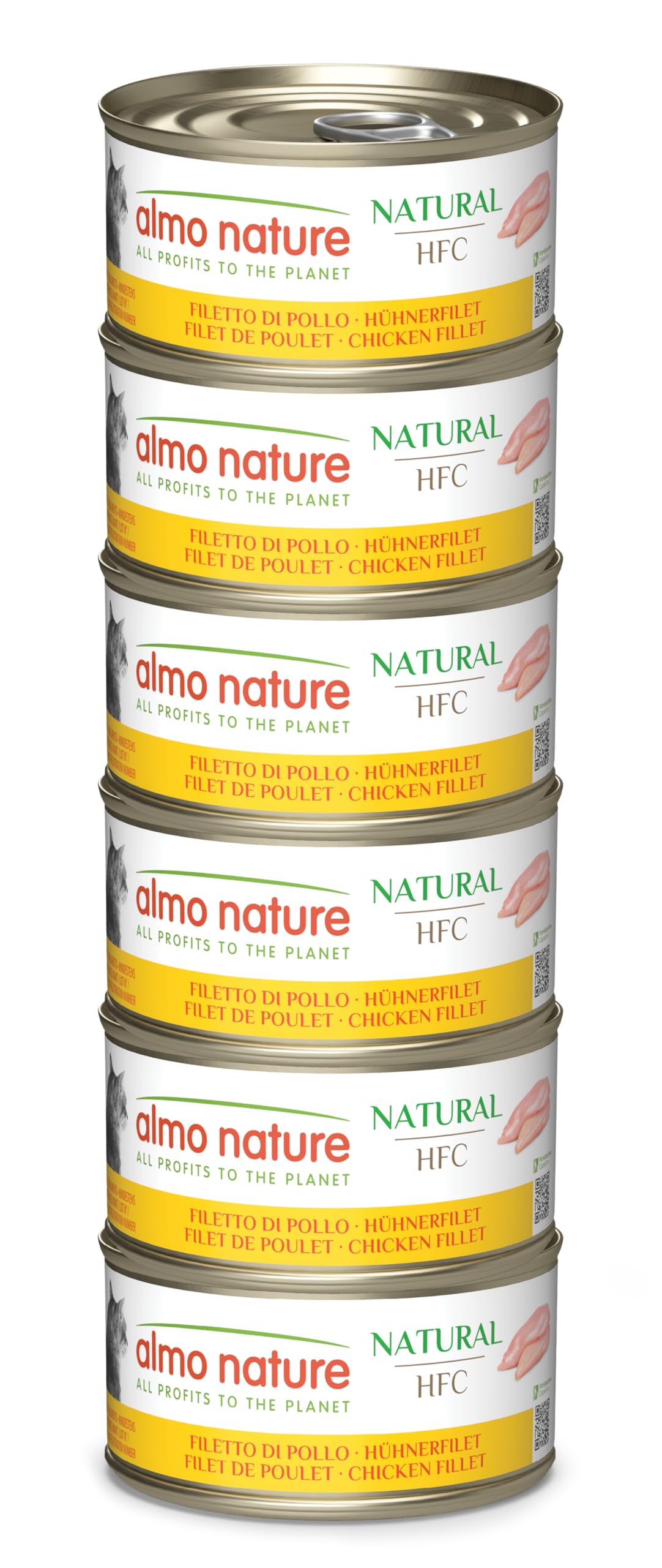 Almo Nature HFC Natural Nassfutter Huhn&Käse 6x70g