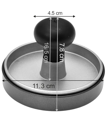 Dehner Hamburgerpresse Alu schwarz-silber Ø11,3 cm
