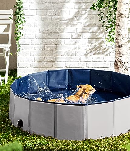 Dehner Lieblinge Water Fun Hundepool 120 cm grau-blau faltbar