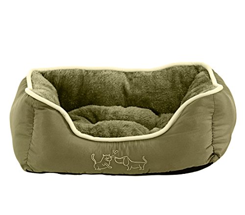 Dehner Lieblinge Sammy Katzenbett 61x48 grün Plüsch