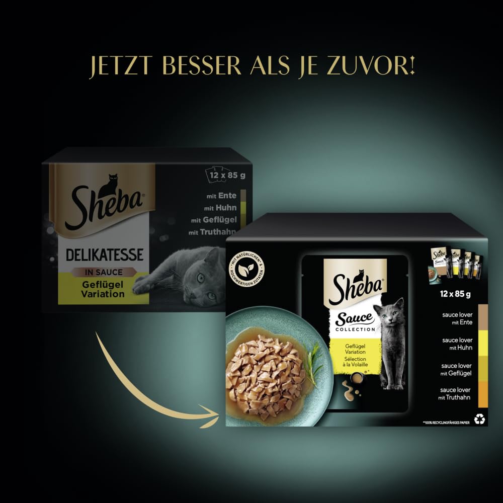 Sheba Sauce Collection Nassfutter Geflügel 12x85g Beutel