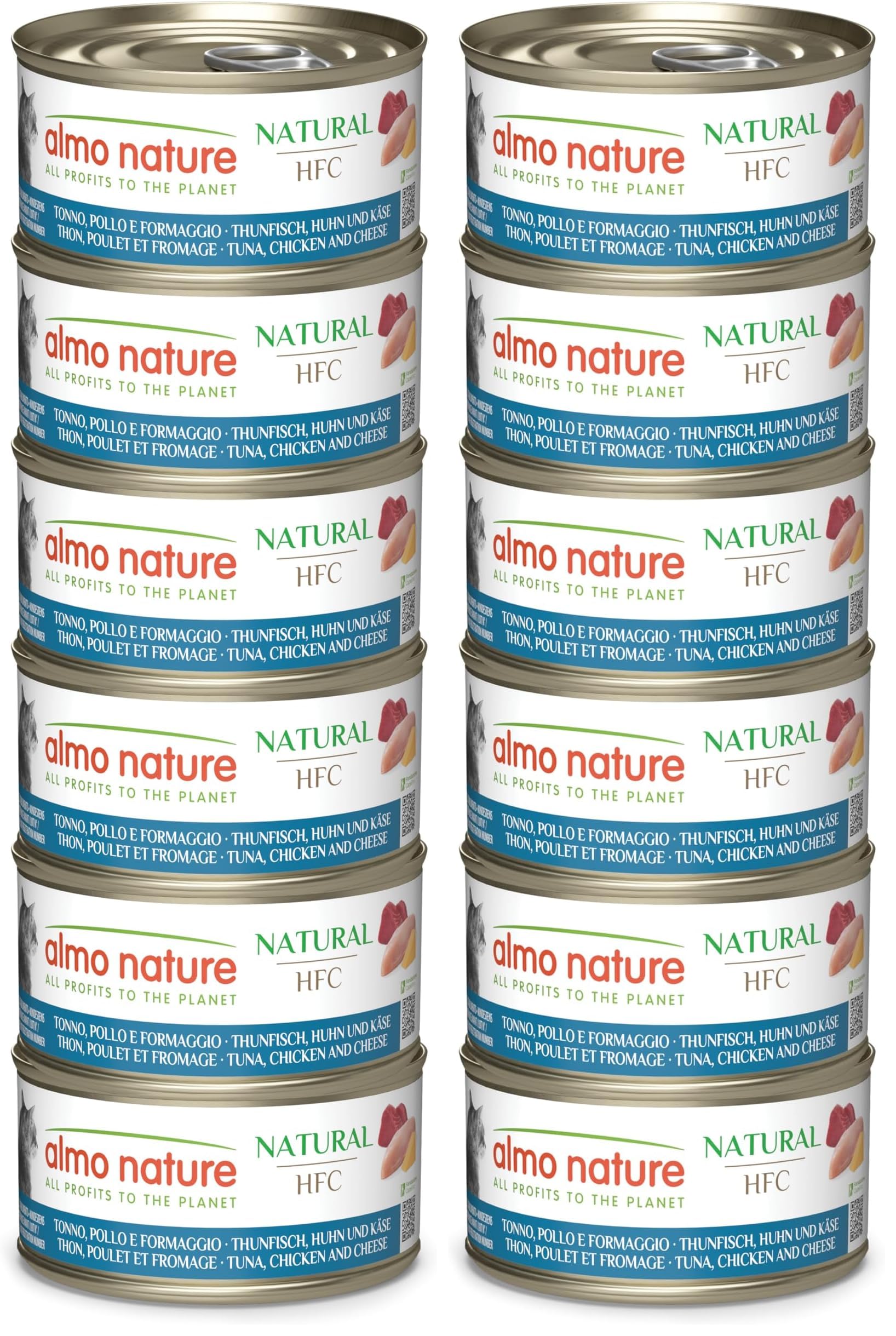 Almo Nature HFC Natural Nassfutter Thunfisch Huhn Käse 6x70g glutenfrei