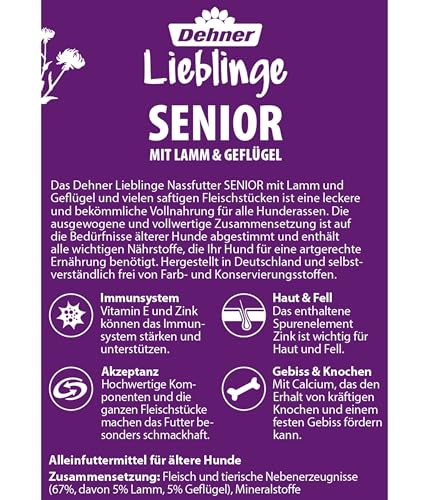 Dehner Lieblinge Senior Lamm Nassfutter Hund 6x800g