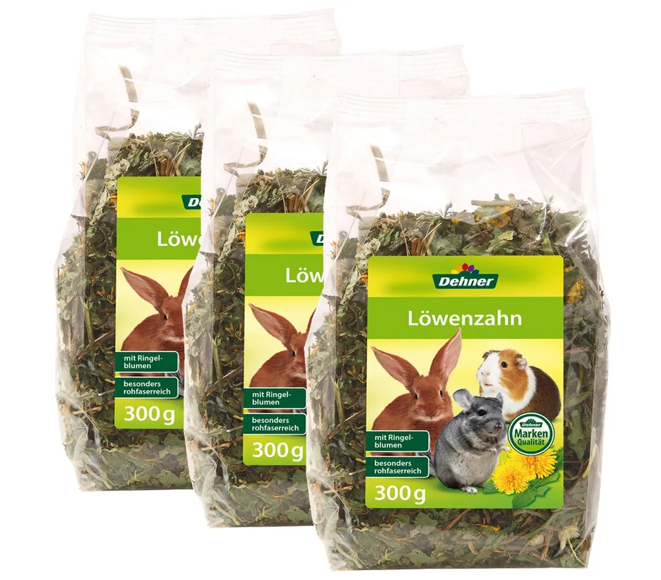 Dehner Löwenzahn Nagersnack 3x300 g rohfaserreich