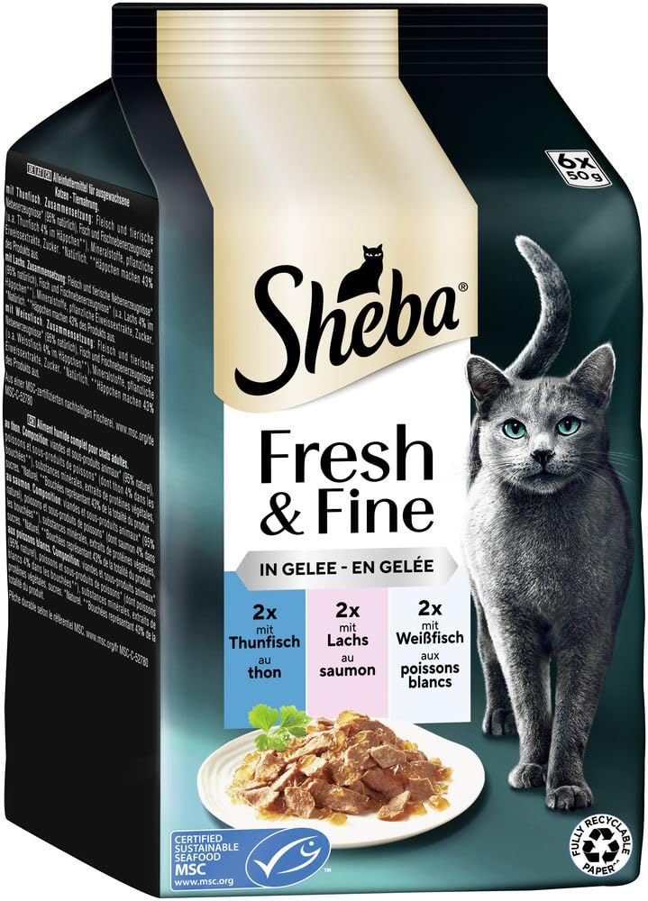 Sheba Fresh Fine Thunfisch Lachs Nassfutter 36x50g Gelee